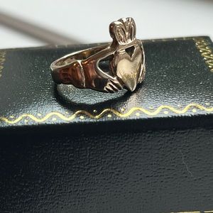 14K Gold stamped Claddagh Ring size 4.75